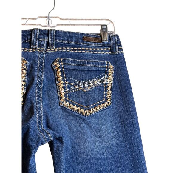 Rock 47 by Wrangler Jeans Womens 30x32 Blue Denim Low Rise Bootcut Western Horse - Picture 5 of 16